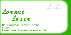 lorant loser business card